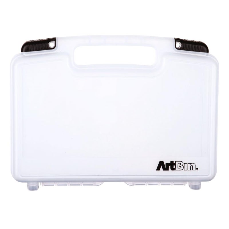 ArtBin 6977AB 12 inch Quick View Deep Base Carrying Case, Portable Art & Craft Organizer with Handle, [1] Plastic Storage Case, Translucent - Image 1